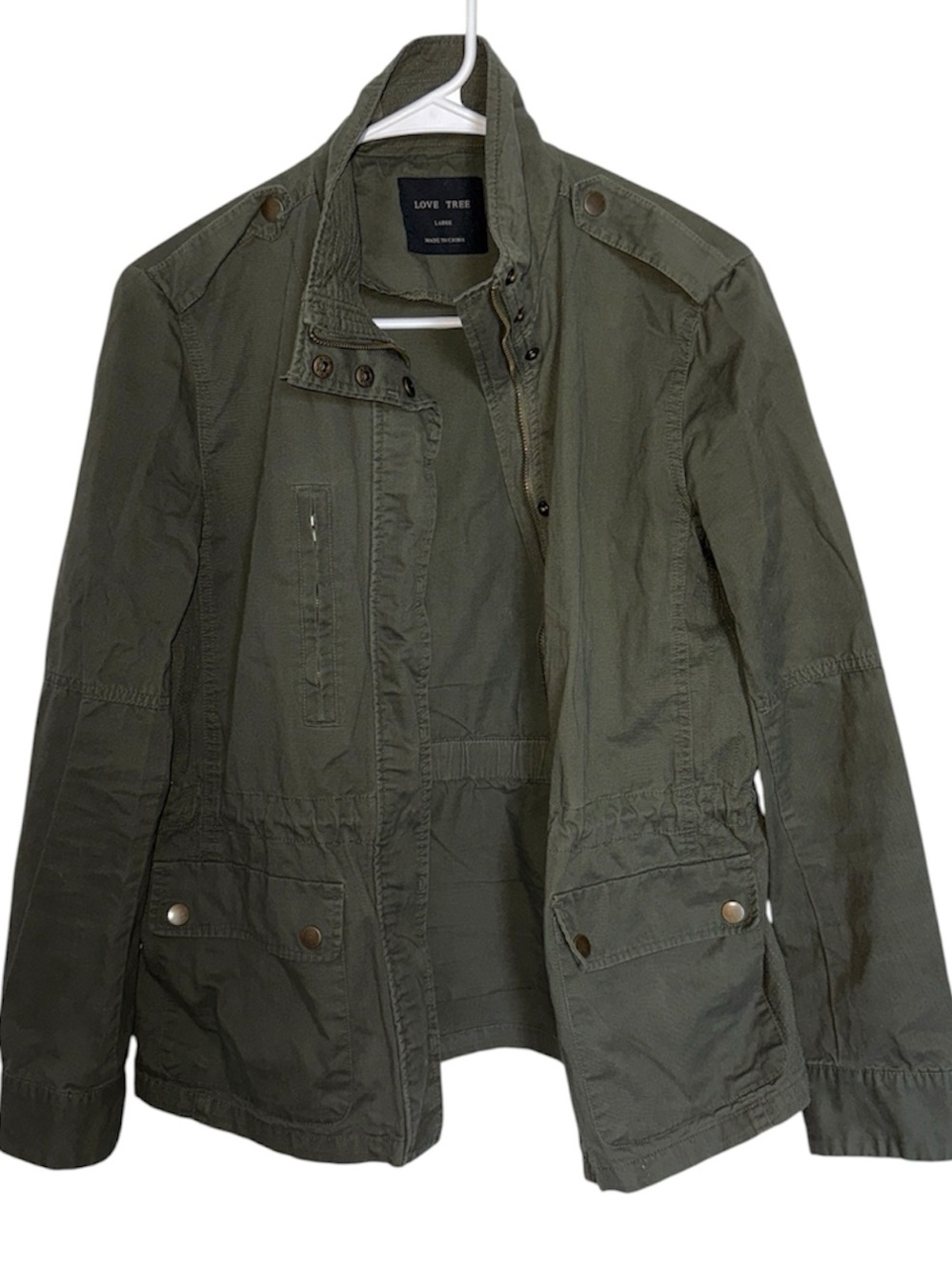 Love Tree Olive Utility Field Jacket
